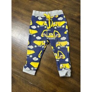 Baby Boden Boys Construction Truck Joggers Navy Blue Yellow 12-18M Y0898
